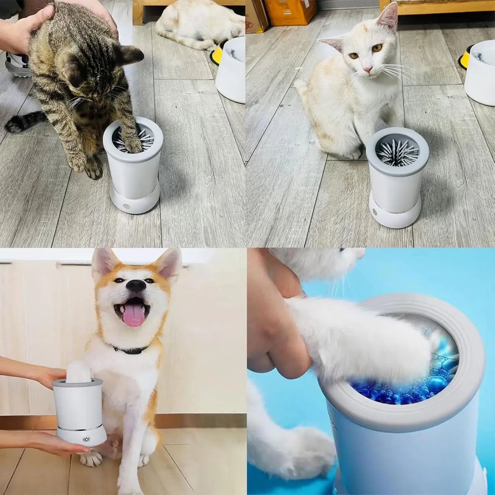 Portable Pet Paw Cleaner – Keep Muddy Paws Off Your Floors  Say goodbye to muddy footprints and messy cleanups. Our Portable Pet Paw Cleaner makes it quick and easy to clean your dog's paws after walks, hikes, trips to the park, or rainy-day adventures.