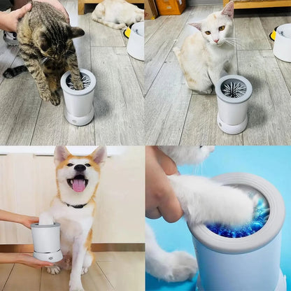 Portable Pet Paw Cleaner – Keep Muddy Paws Off Your Floors  Say goodbye to muddy footprints and messy cleanups. Our Portable Pet Paw Cleaner makes it quick and easy to clean your dog's paws after walks, hikes, trips to the park, or rainy-day adventures.