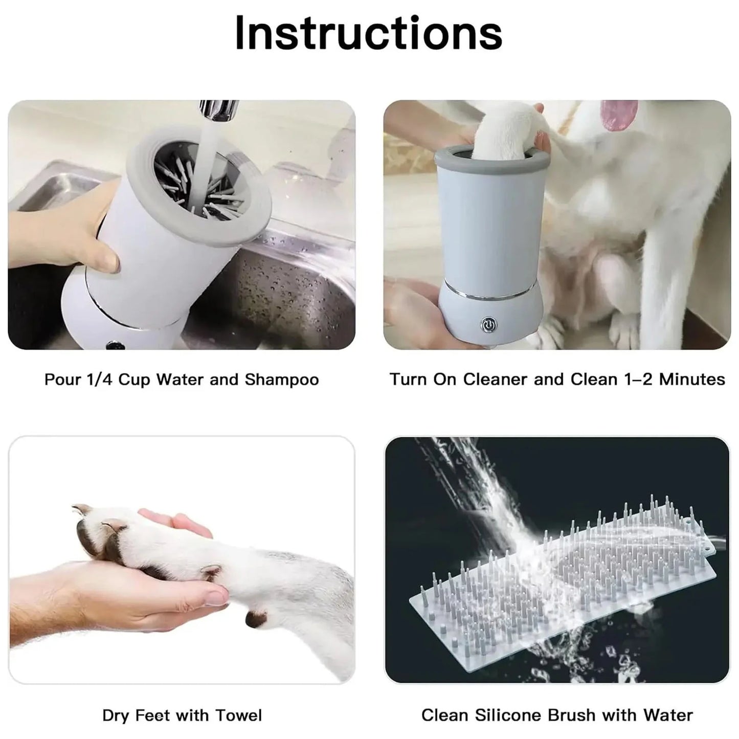 Portable Pet Paw Cleaner – Keep Muddy Paws Off Your Floors  Say goodbye to muddy footprints and messy cleanups. Our Portable Pet Paw Cleaner makes it quick and easy to clean your dog's paws after walks, hikes, trips to the park, or rainy-day adventures.