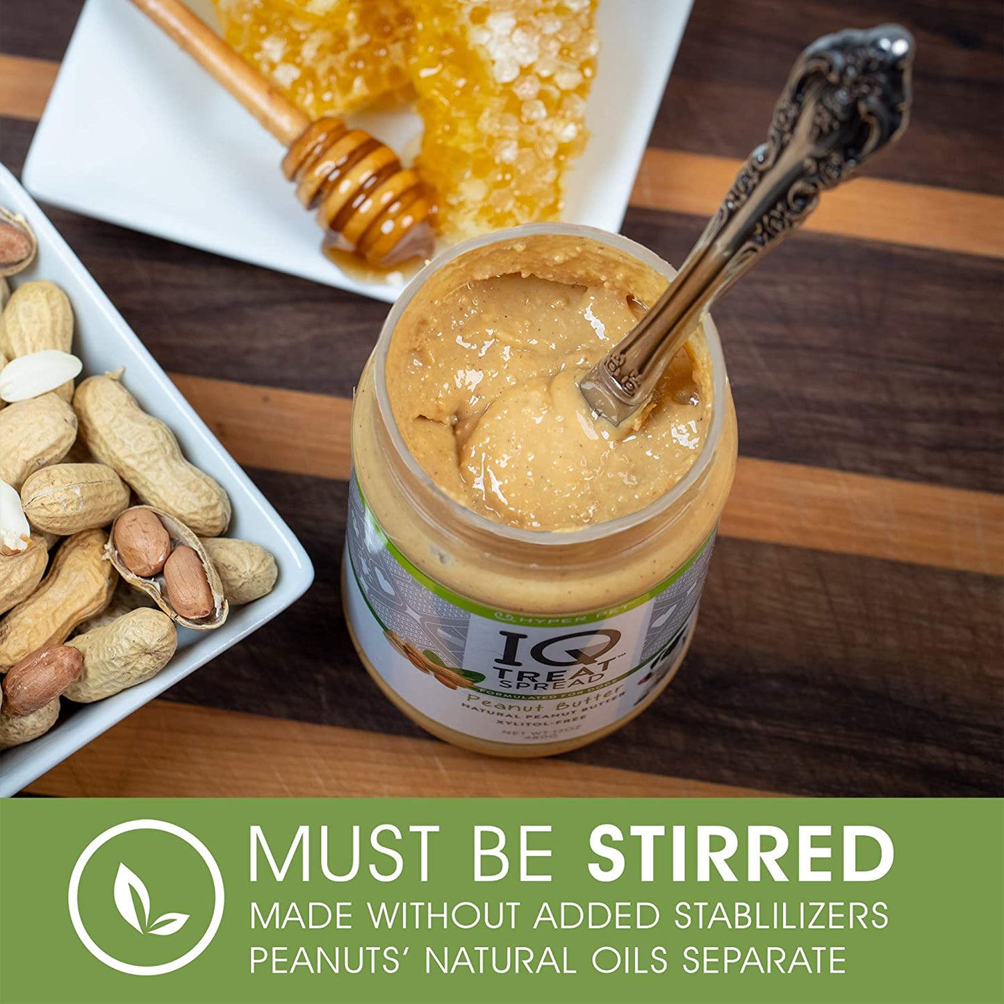 IQ Treat Spread Natural Peanut Butter for Dogs & IQ Treat Mat Lick Mat - Xylitol Free Dog Treats and Snacks