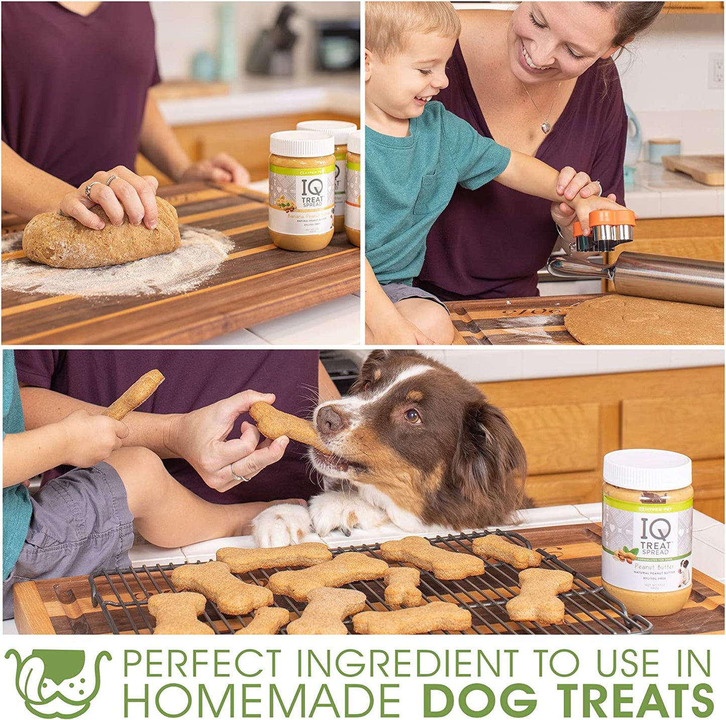 IQ Treat Spread Natural Peanut Butter for Dogs & IQ Treat Mat Lick Mat - Xylitol Free Dog Treats and Snacks